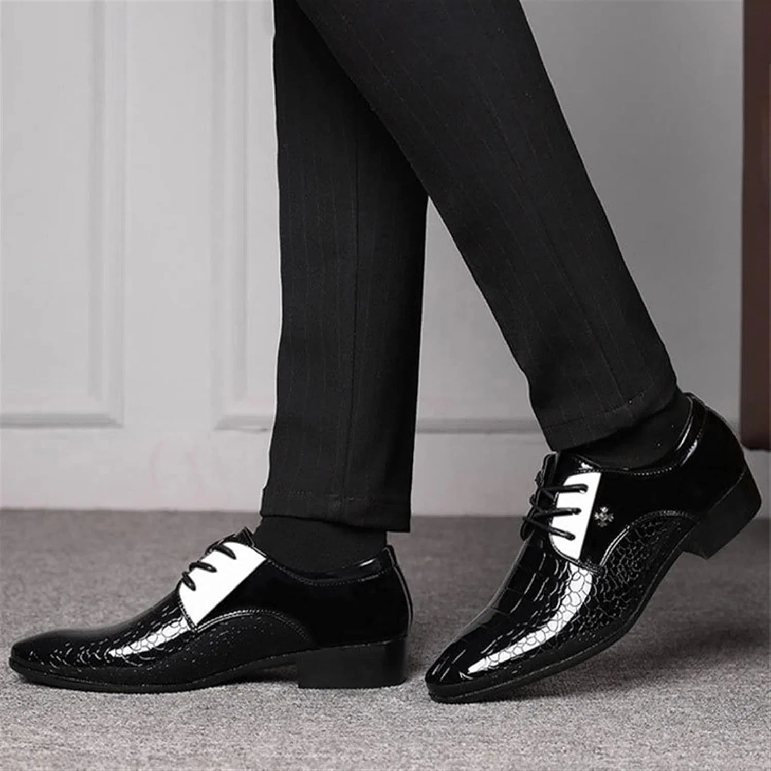Туфли Men's Shoes Men's Leather Shoes Spring and Autumn Casual Shoes Men's Business Formal Shoes Wedding Shoes Generic, Black — фото 4