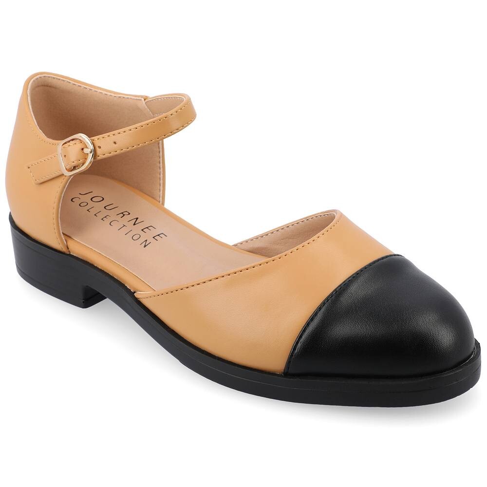 Женские двухцветные туфли Мэри Джейн из пенопласта Journee Collection Tesley Tru Comfort, цвет Tan