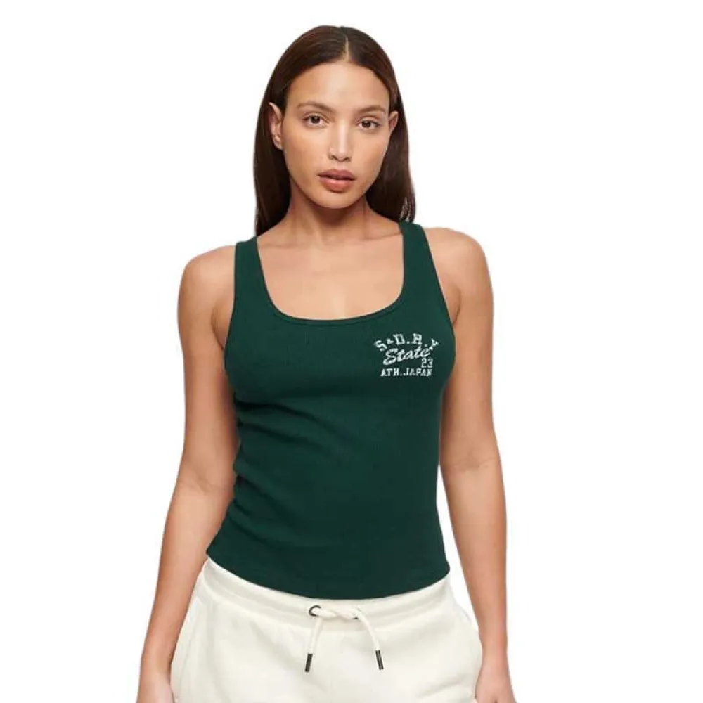 

Футболка Superdry Athletic Essential Ribbed, зеленый