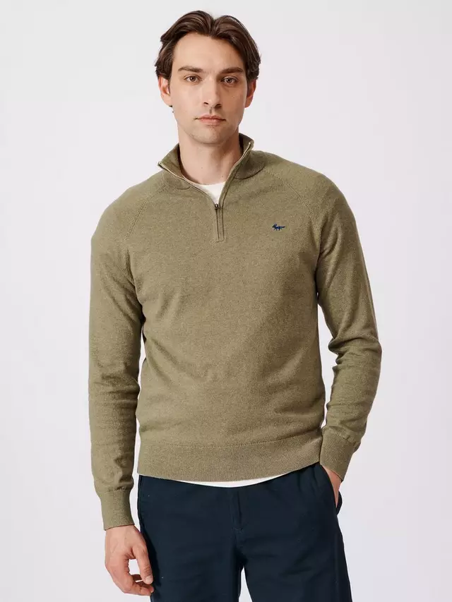 

Джемпер Aubin Bonby Zip Neck Cotton, цвет sage