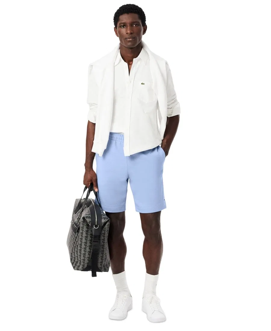 Мужские шорты прямого кроя на шнуровке Lacoste, синий — фото 3