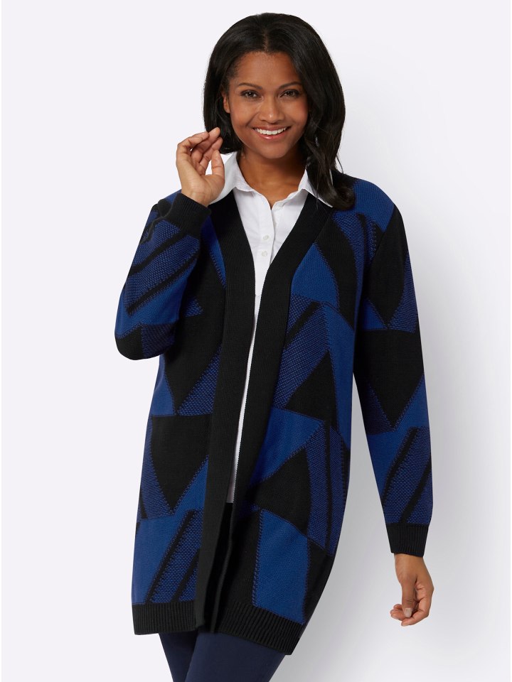 

Вязаное пальто в королевском сине-черном узоре WITT WEIDEN