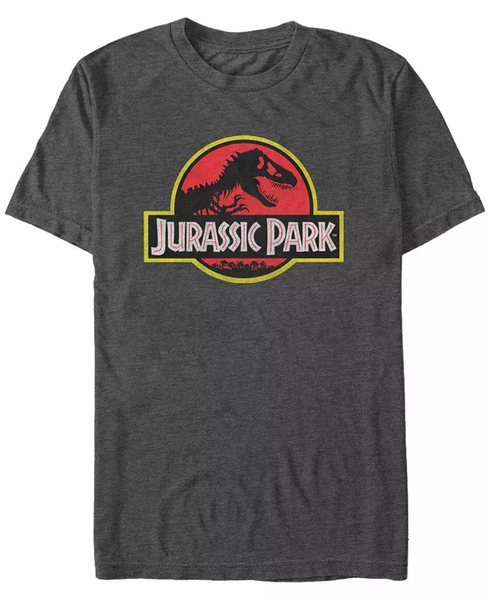 

Футболка мужская с принтом Jurassic Park, классическая, с эффектом поношенности, короткий рукав Fifth Sun, серый