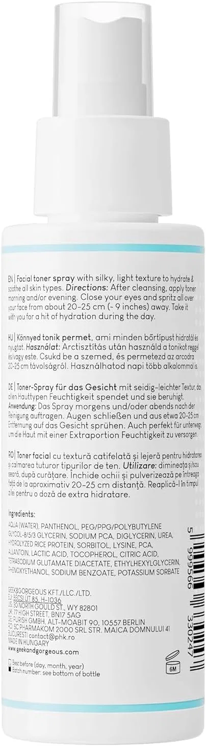 Увлажняющий спрей для лица с пантенолом Geek & Gorgeous Liquid Hydration Geek & Gorgeous — фото 2