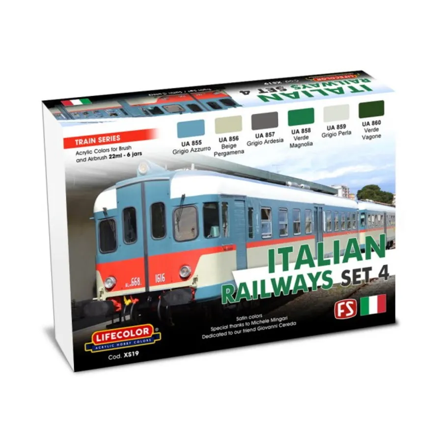 

Итальянские железные дороги, набор №4, Train Paint Sets (Lifecolor)