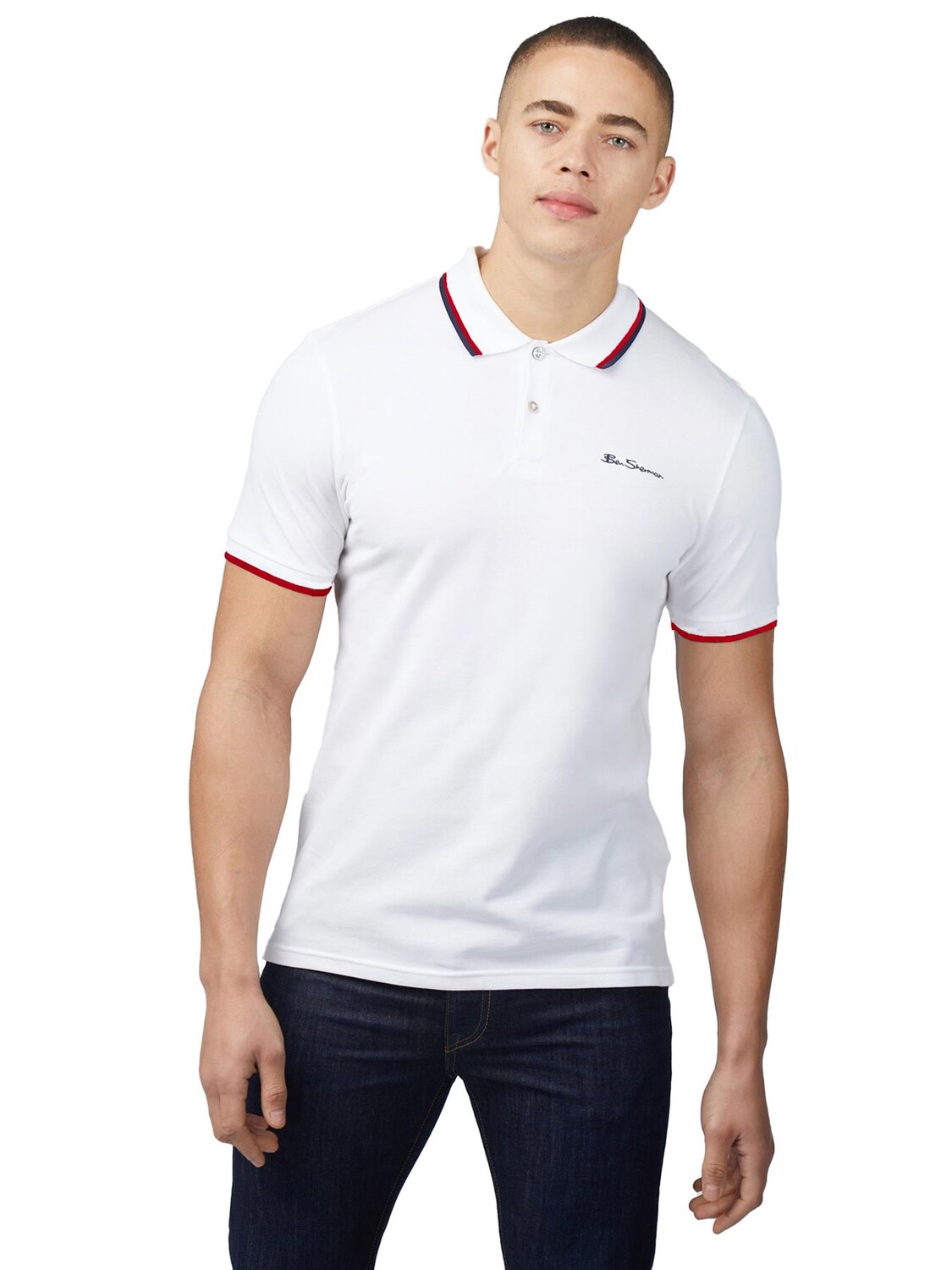 

Рубашка-Поло с контрастными полосками Ben Sherman, белый