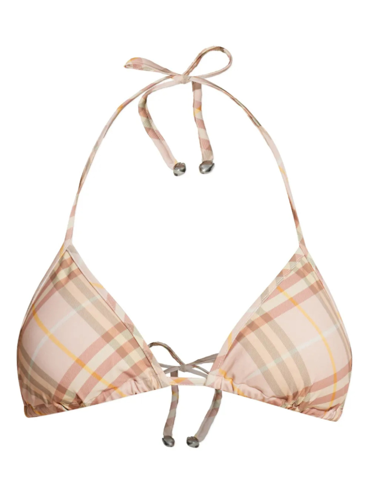 

Верх бикини в клетку Burberry, розовый