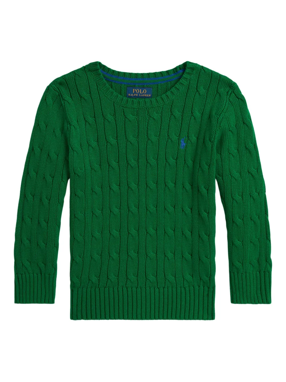 

Хлопковый свитер косой вязки POLO RALPH LAUREN KIDS, зеленый