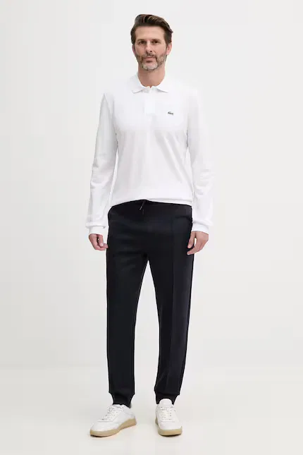Лонгслив мужской хлопковый Lacoste, белый — фото 2