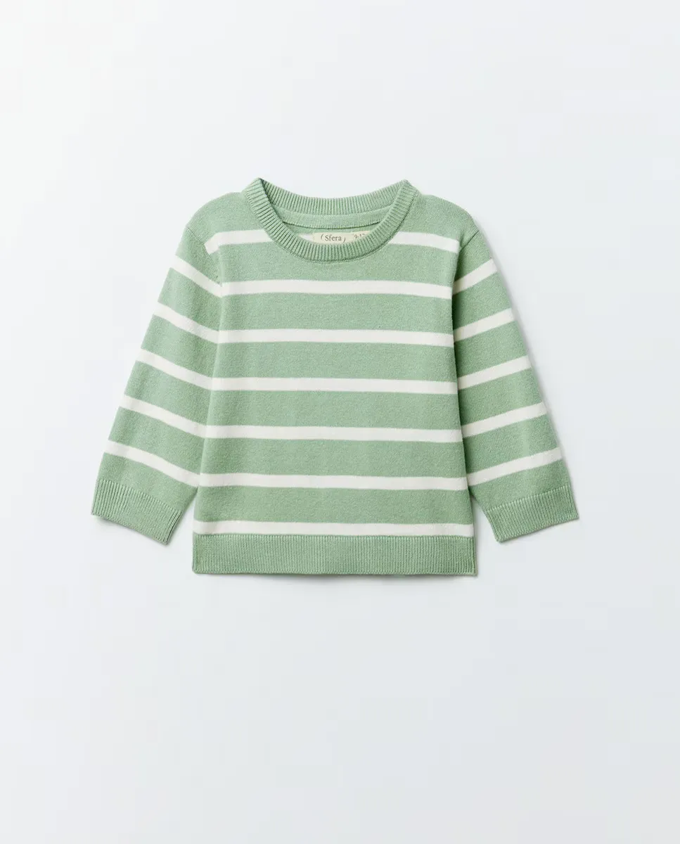 

Базовый полосатый свитер Sfera, зеленый