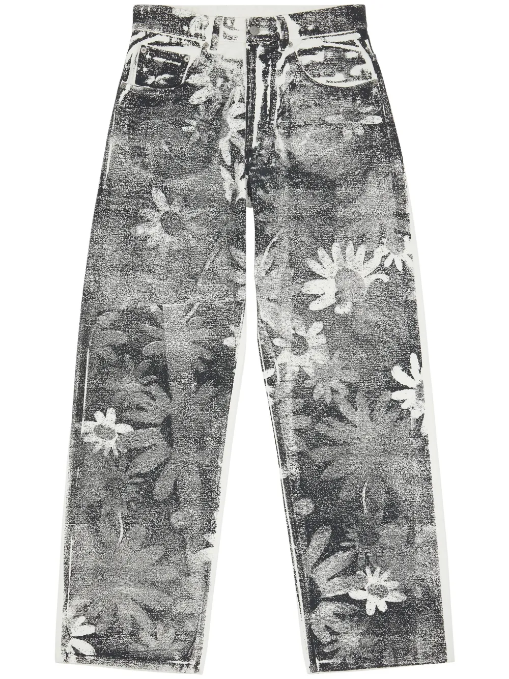 

Зауженные джинсы с графичным принтом MM6 Maison Margiela, черный