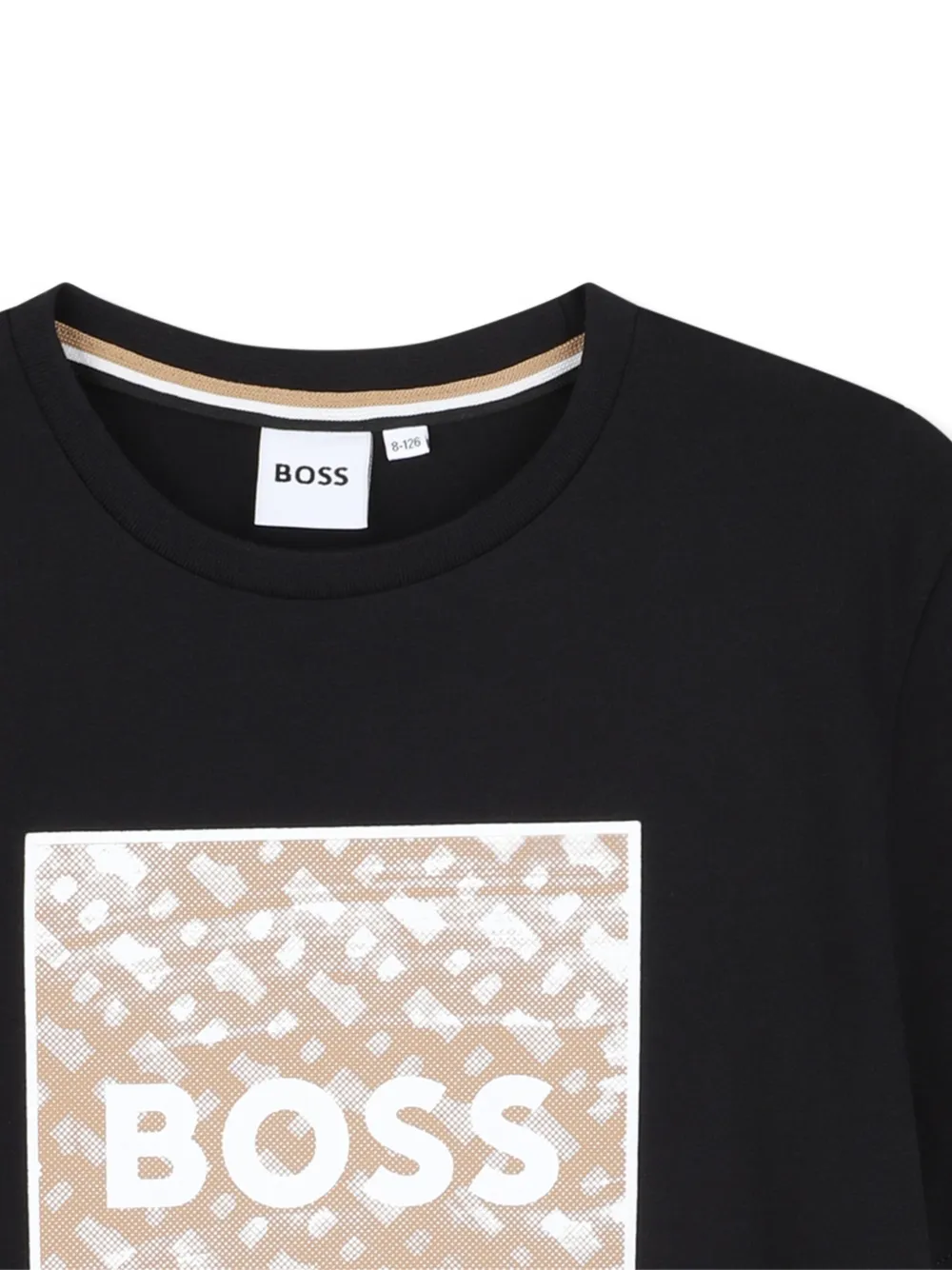 Футболка с квадратным логотипом BOSS Kidswear, черный — фото 3