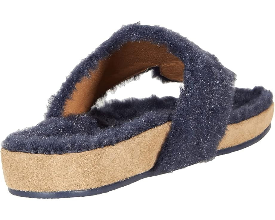 Jack Rogers Jacks Comfort Cozy Thong Women's  Navy Faux Fur Sandals JOBB1467 — фото 4
