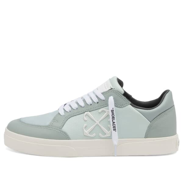 

Новые низкие кроссовки из вулканизированной кожи Off-White, серый