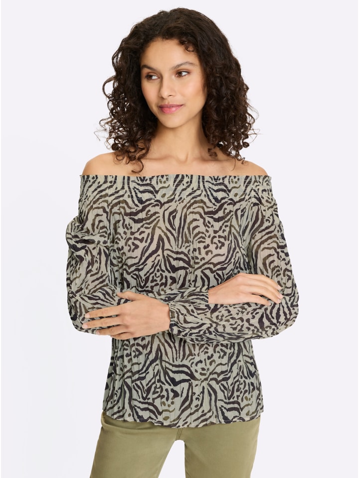 

Блузка с принтом песочно-коричневого цвета Heine