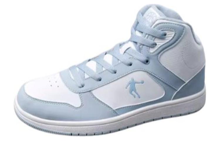 

Кроссовки для скейтбординга с высоким верхом мужские бело-голубые QIAODAN, Jordan White/Rain Blue