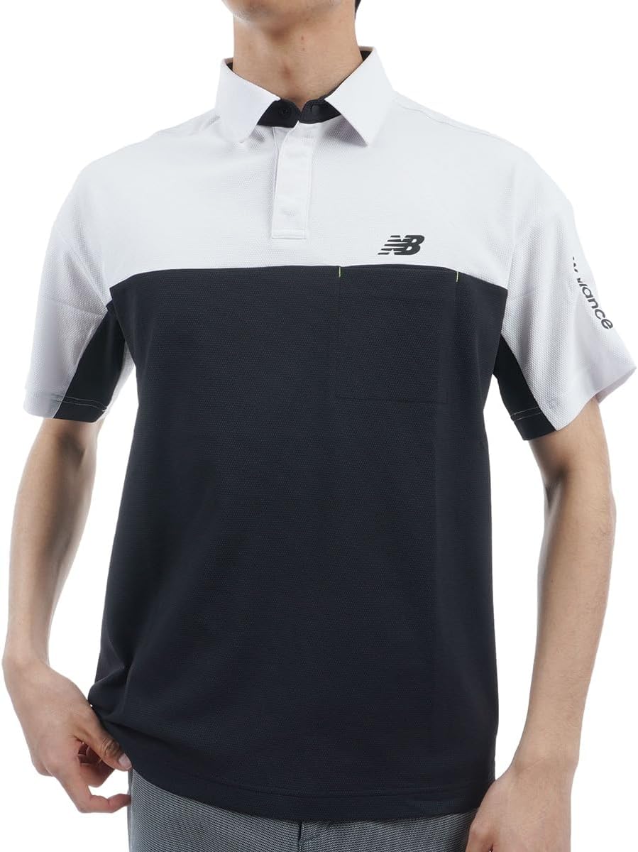 

Мужская поло-рубашка для гольфа New Balance 012-4168001 (впитывает пот, быстро сохнет, эластичная), белый/черный