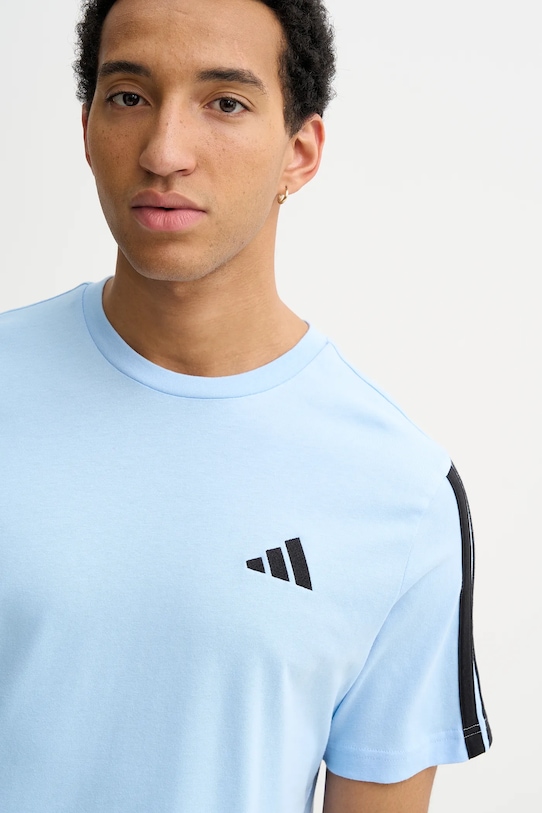 Хлопковая футболка Adidas, синий — фото 4