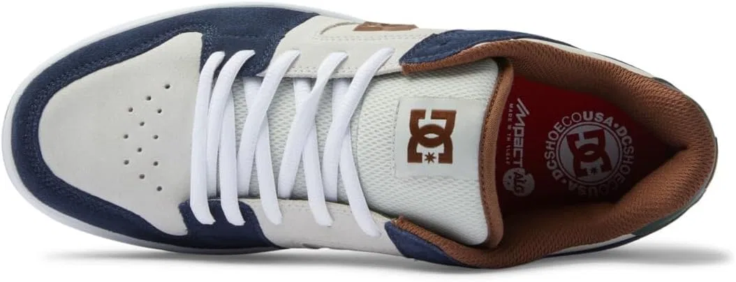 Мужские кожаные скейтбордистские кроссовки DC Shoes Manteca 4 S, Navy Khaki — фото 4
