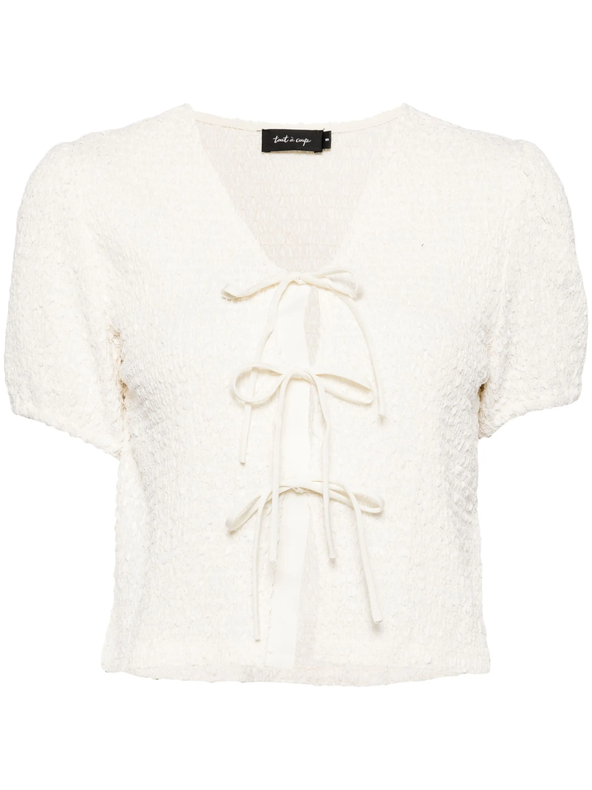 

Фактурная футболка с завязками Tout A Coup, белый