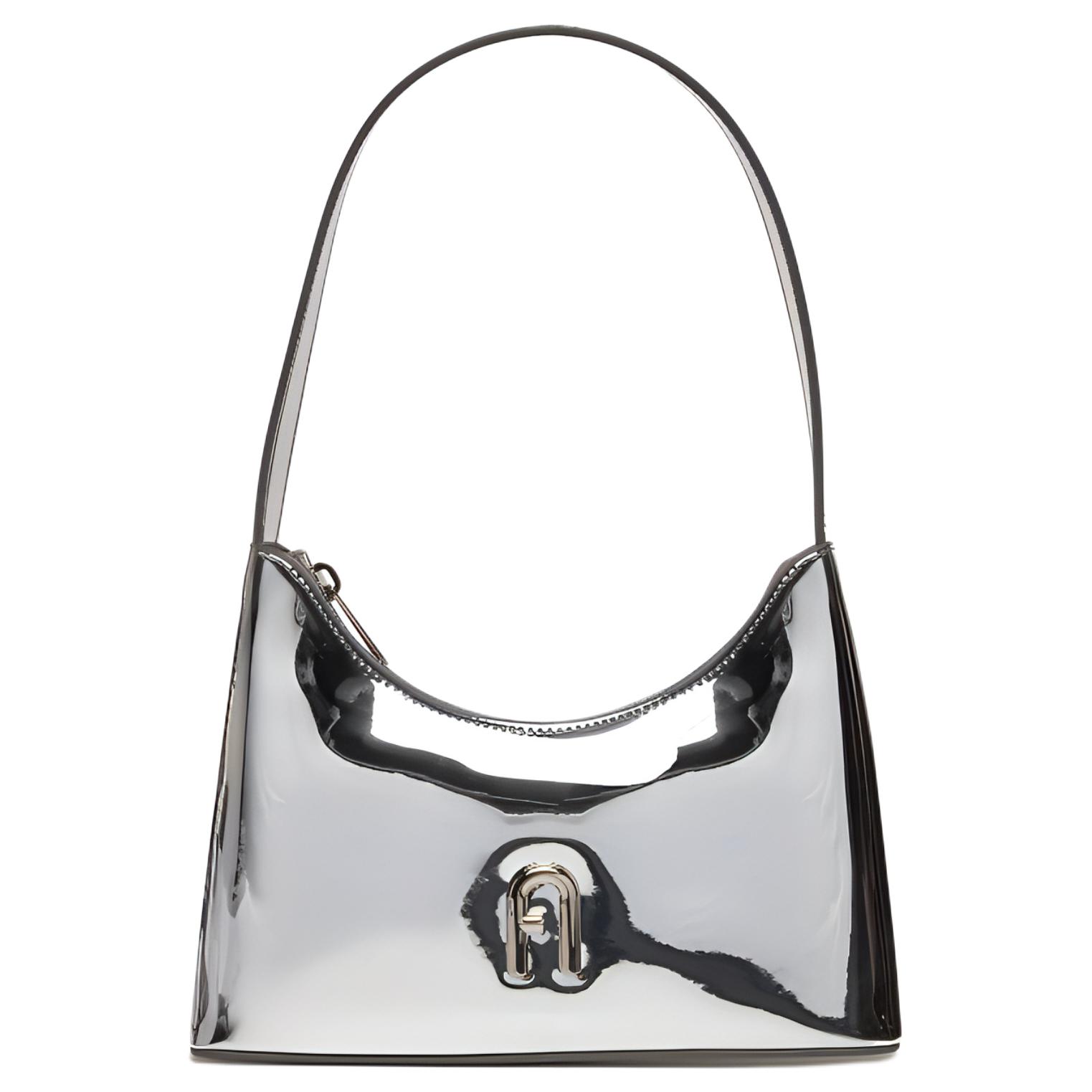 

Furla Кожаная сумка через плечо женская Silver