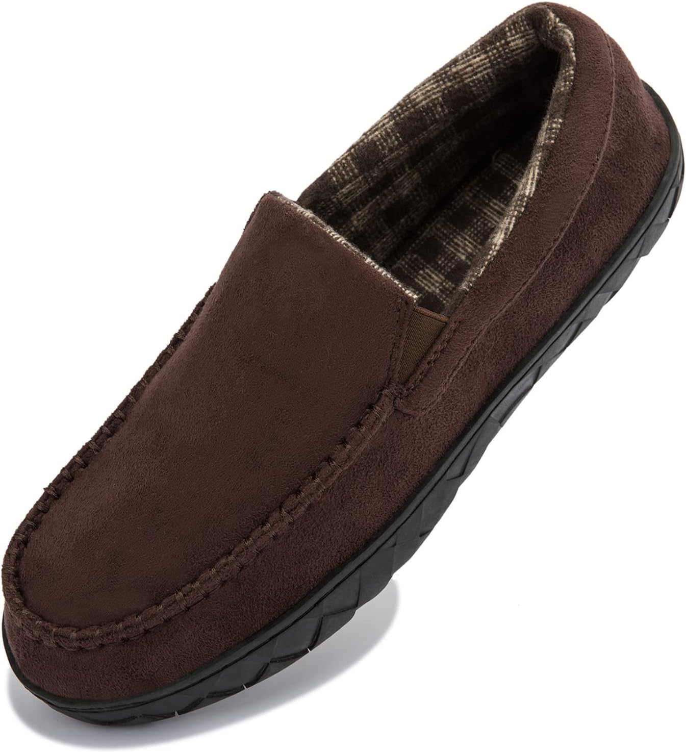 

Мокасины для мужчин NewDenBer с теплой подошвой из мемори-пены, замшевые, мягкие, с плюшевой подкладкой, на пуантах, для дома и улицы, темно-коричневый