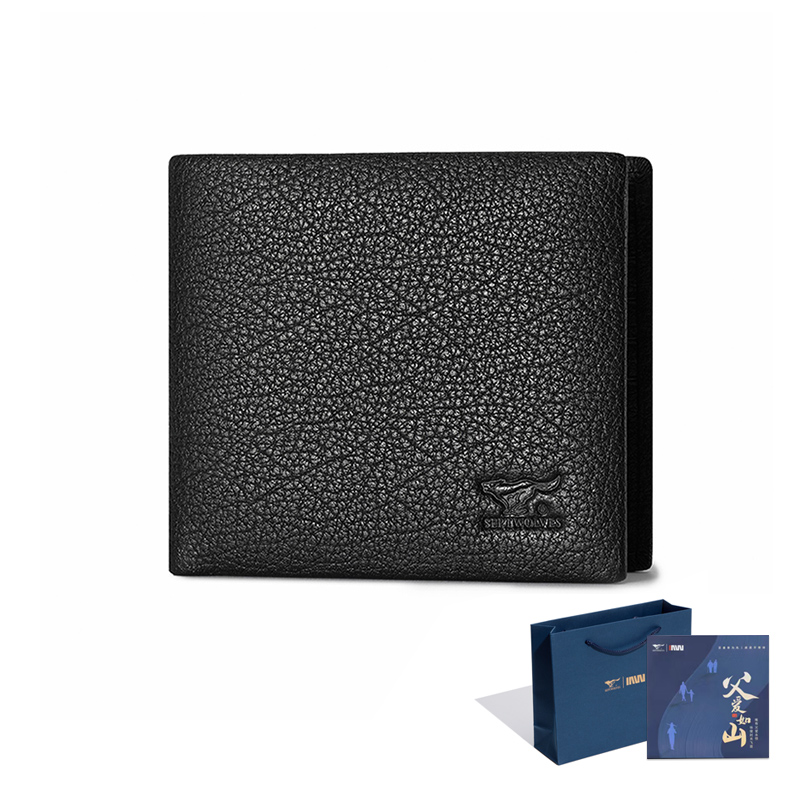 

SEPTWOLVES Кожаный кошелек унисекс черный, Black, Father's Love Box