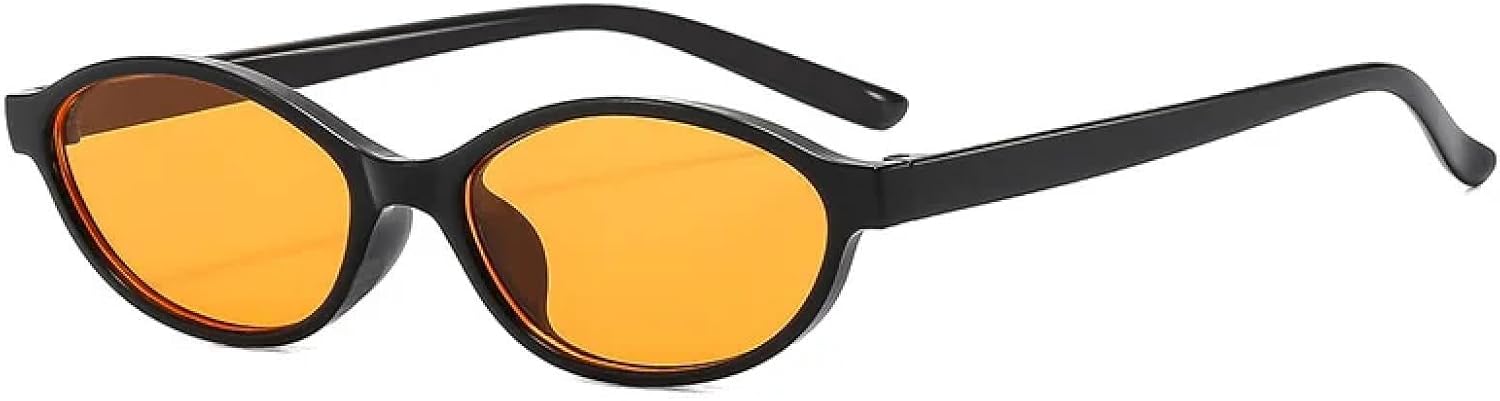 

Модные солнцезащитные очки в маленькой оправе для женщин, роскошные очки «кошачий глаз» для женщин с защитой от УФ-излучения (UV400) и для мужчин VVTWSSW, Black-orange