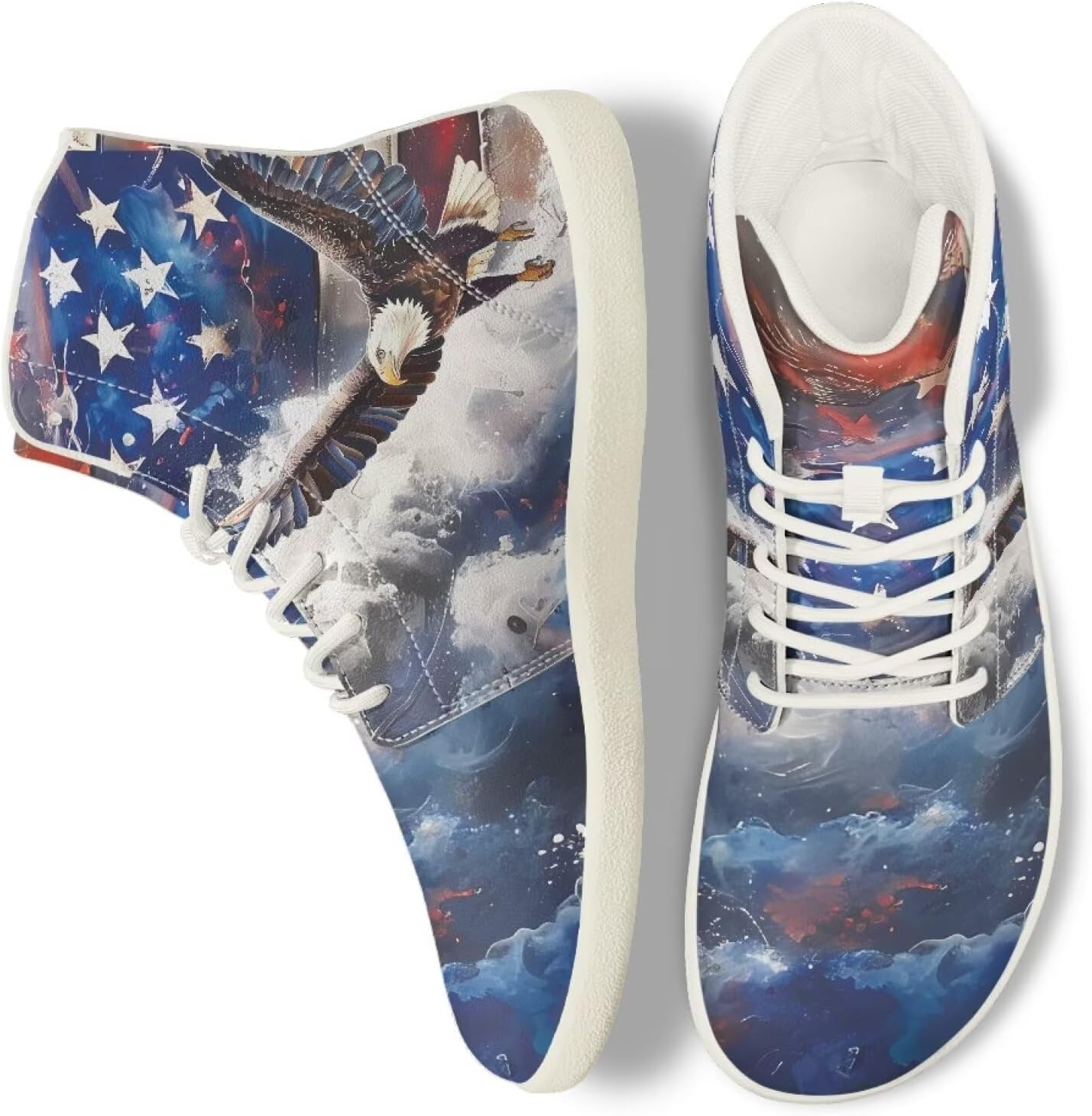 

Мужские широкие высокие кроссовки босоногого типа, легкие, противоскользящие, для ходьбы, с нулевым перепадом, повседневные кроссовки с поддержкой лодыжки, размеры 5-14 Qoiuvncy, Eagle American Flag