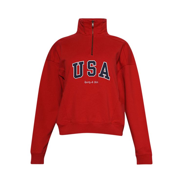 

Куртка Sporty & Rich Sporty & Rich USA Quarter Zip Jacket Sports Red/Navy/White, красный