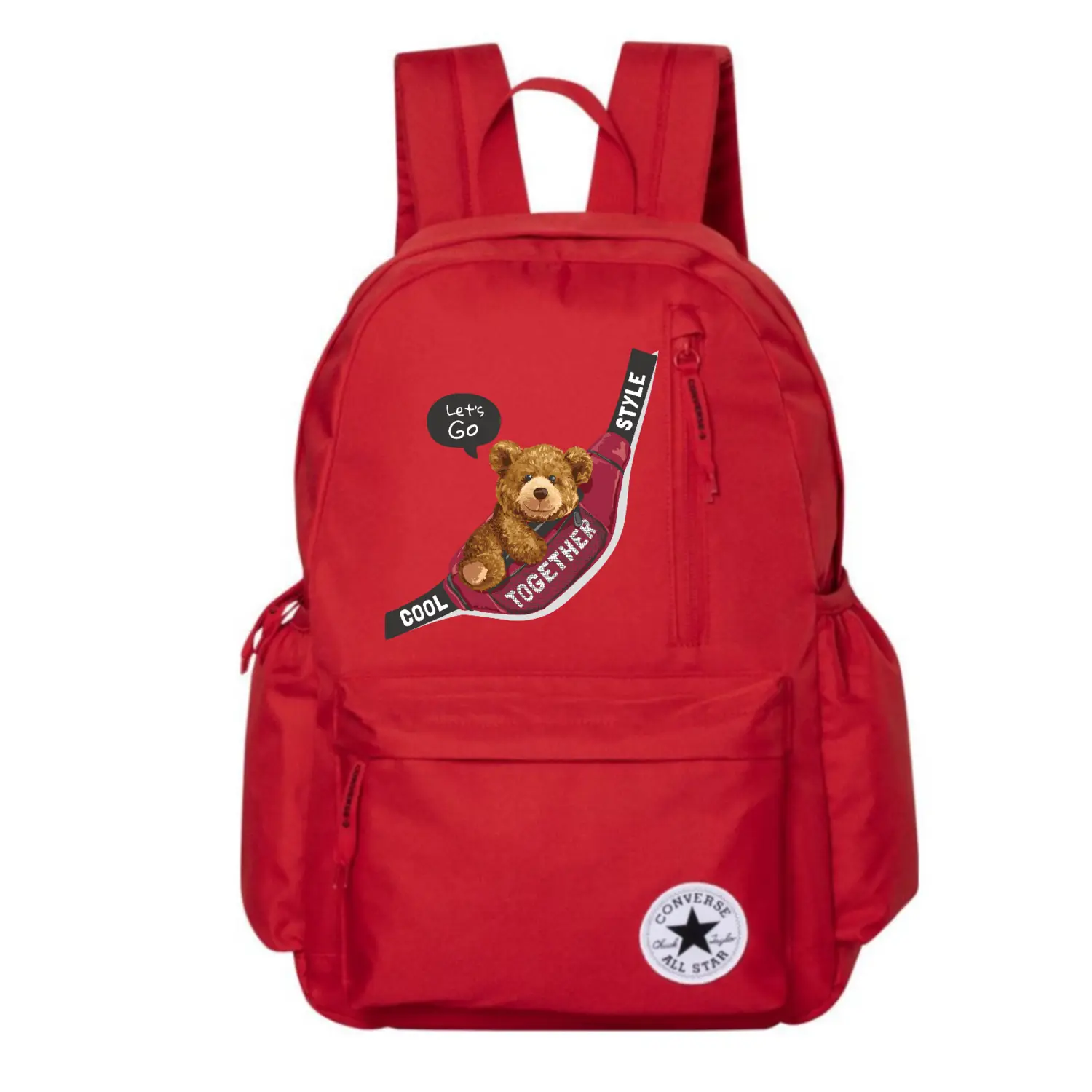 

Converse Полиэстеровый рюкзак средний размер унисекс красный, Bear Bag