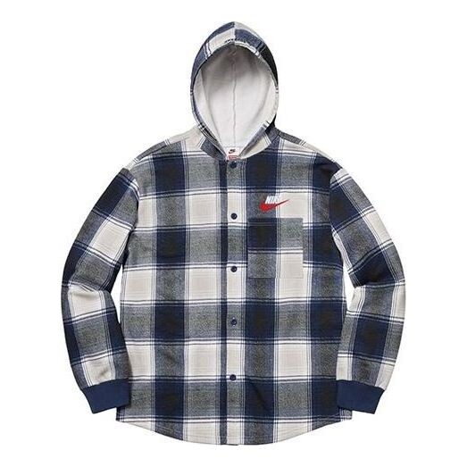 

Рубашка fw18 x nike plaid hooded sweatshirt 'black' Supreme, черный