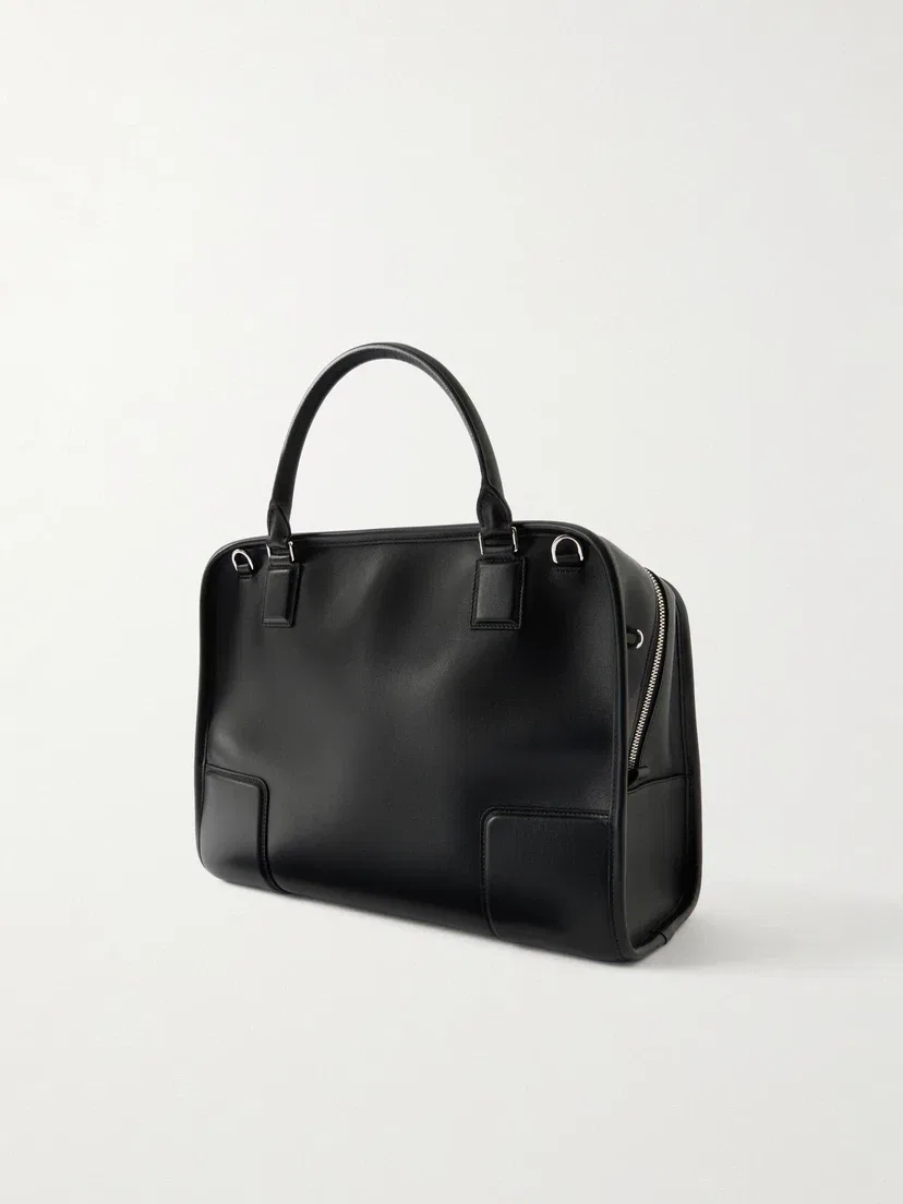 Большая кожаная сумка через плечо Amazona 180 LOEWE, черный — фото 4