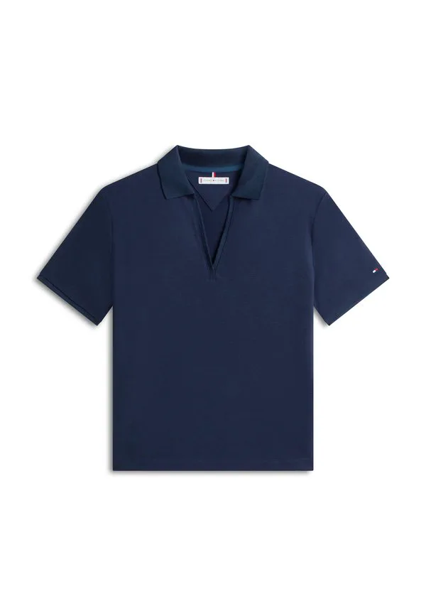 Поло-Рубашка свободного кроя с открытой планкой из пике Tommy Hilfiger, Dark Night Navy — фото 4