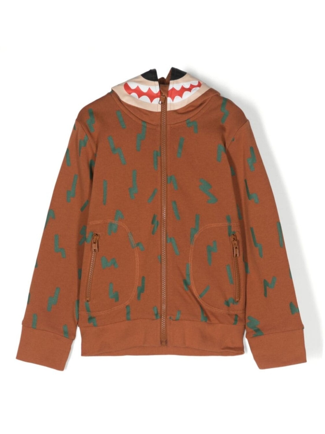 

Stella McCartney Kids худи Grizzly Bear на молнии, коричневый