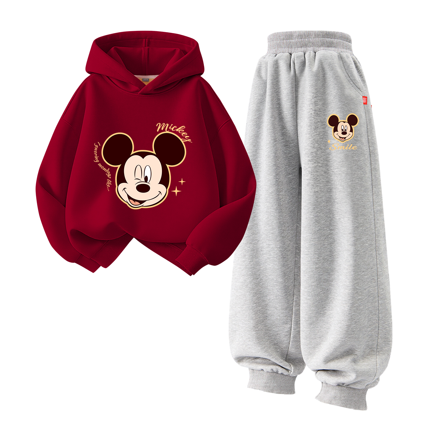 

Детская повседневная спортивная одежда Disney, [thickened and fleece-lined]dich star бордовый+dich celebration k серый