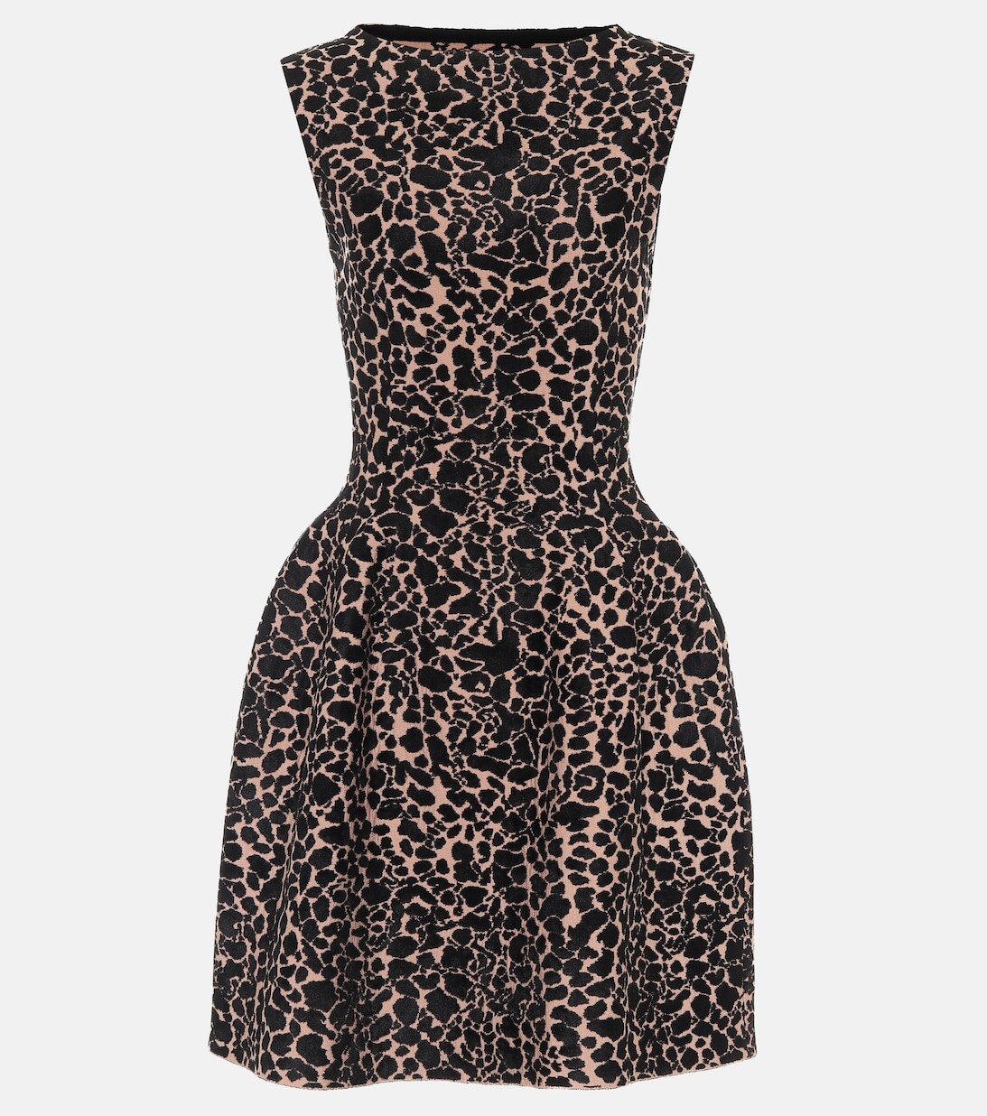 

Мини-платье из эластичного крепа с принтом Alaïa, бежевый