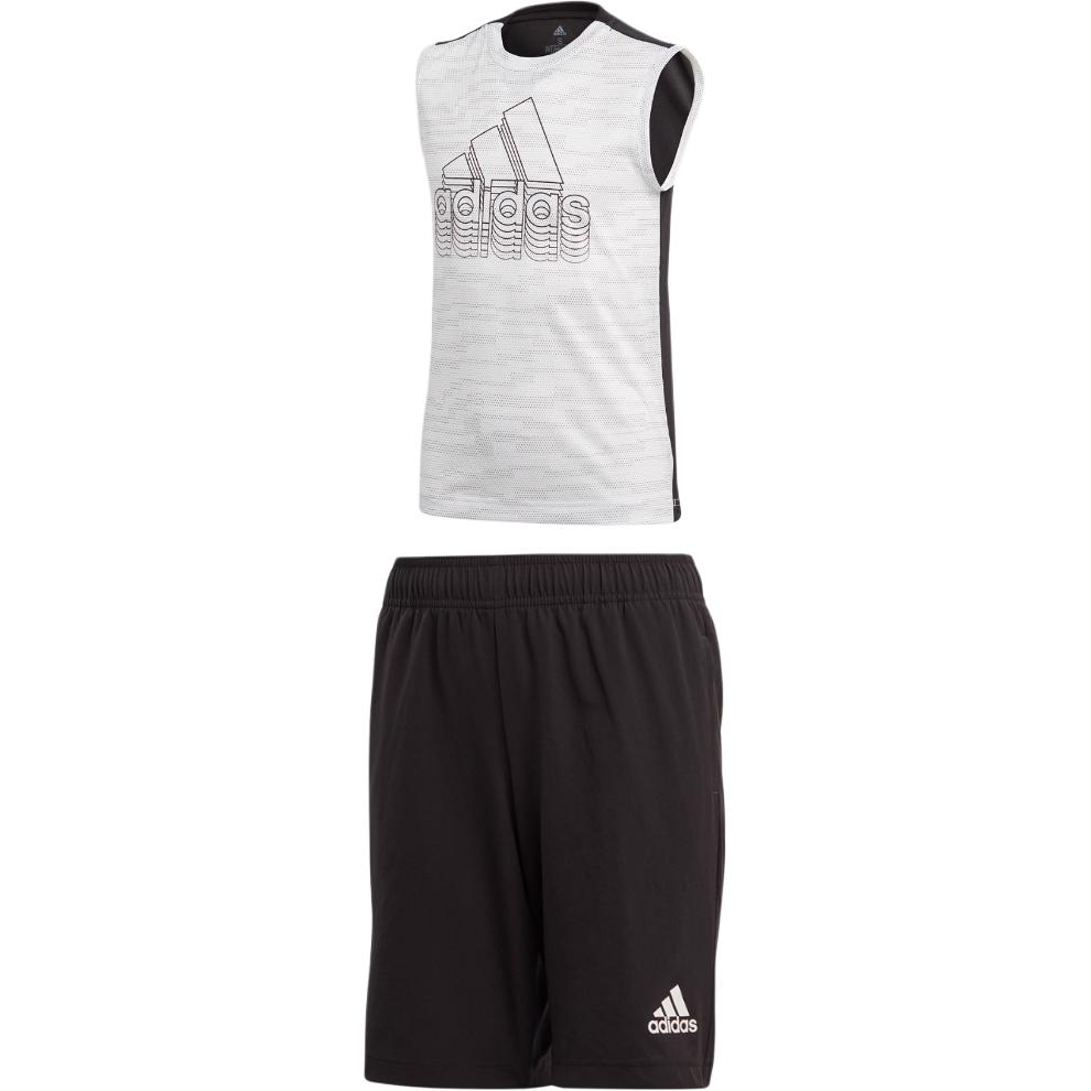 

Adidas Повседневная спортивная одежда бело-черная для подростков