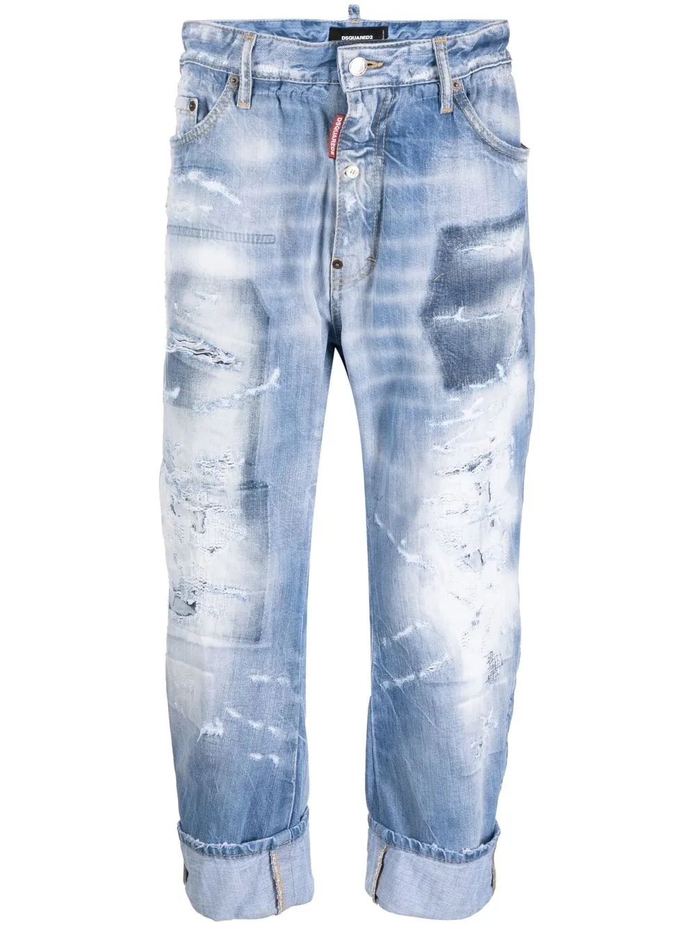 

Укороченные джинсы с эффектом потертости DSQUARED2, синий
