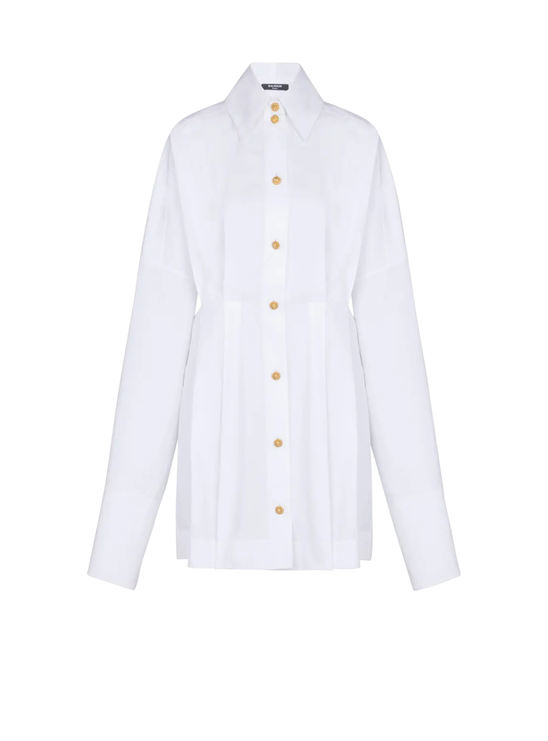 

Платье-рубашка из поплина Balmain, белый