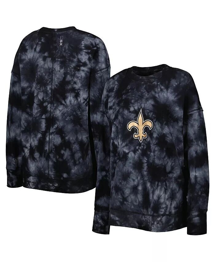 

Женская черная толстовка-пуловер New Orleans Saints Bailey Tie-Dye Tri-Blend MSX by Michael Strahan