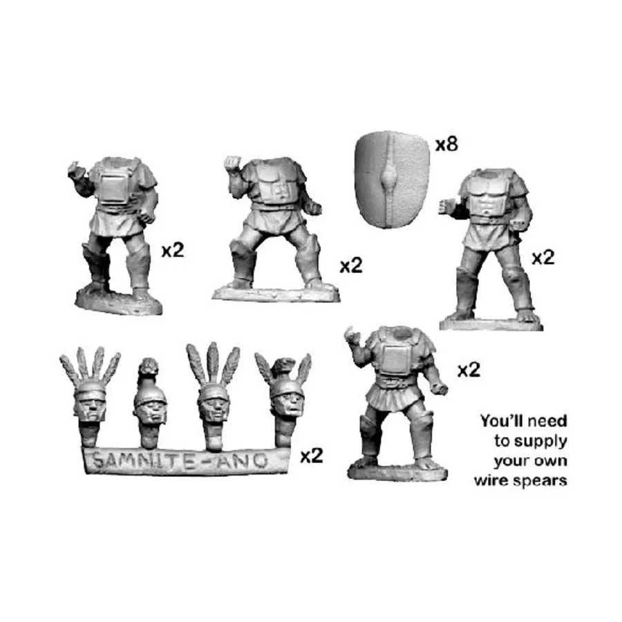 

Самниты в квадратных/нагрудных доспехах, Historical Miniatures - Ancient - Oscans (28mm) (Crusader Miniatures)