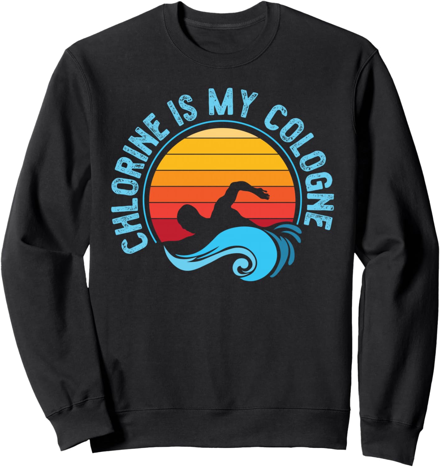 

Толстовка Is My Cologne Retro Sunset Swimming Swim Team Quote Hs0, черный