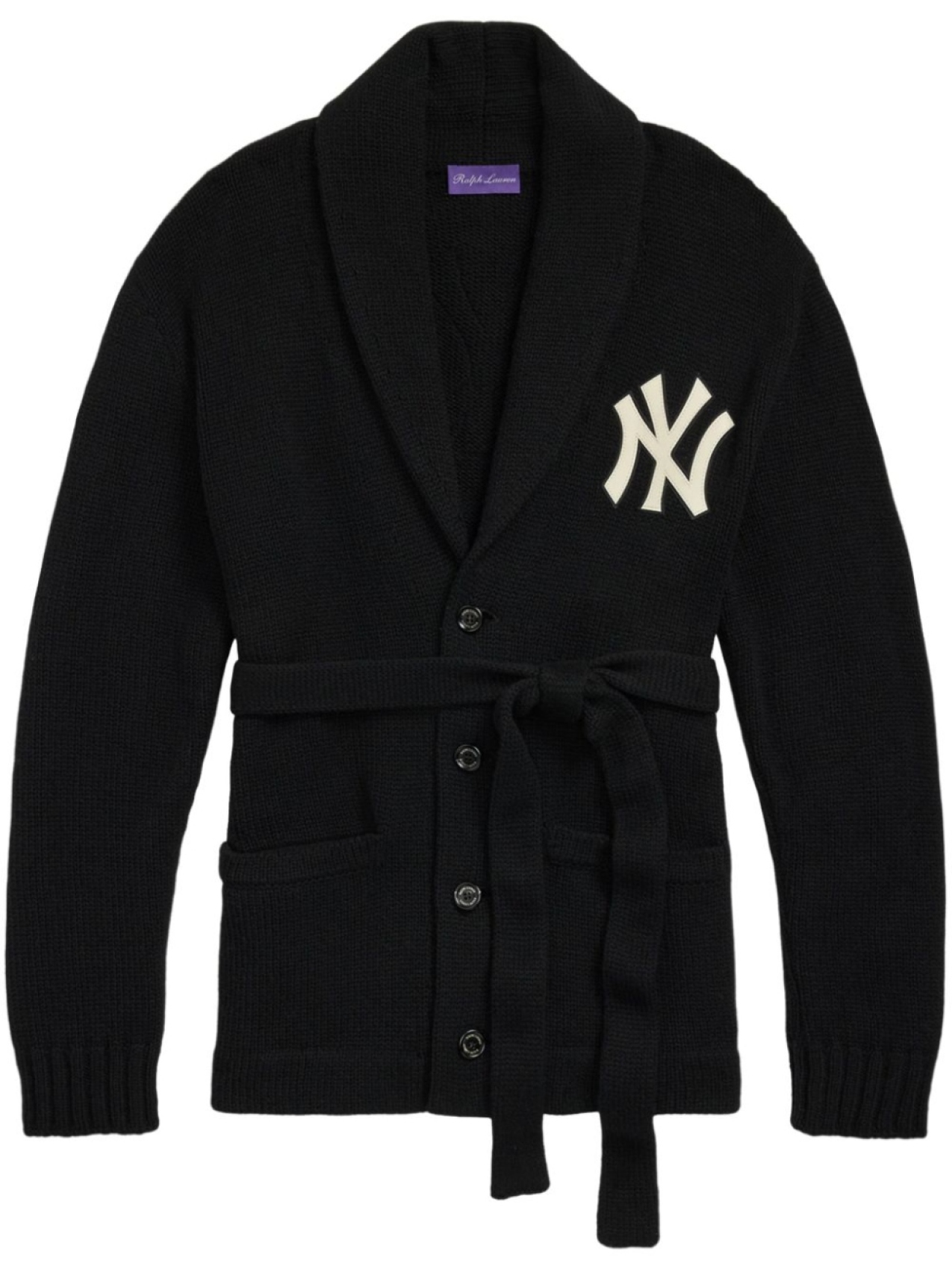 

Ralph Lauren Purple Label кашемировый кардиган из коллаборации с Yankees, черный