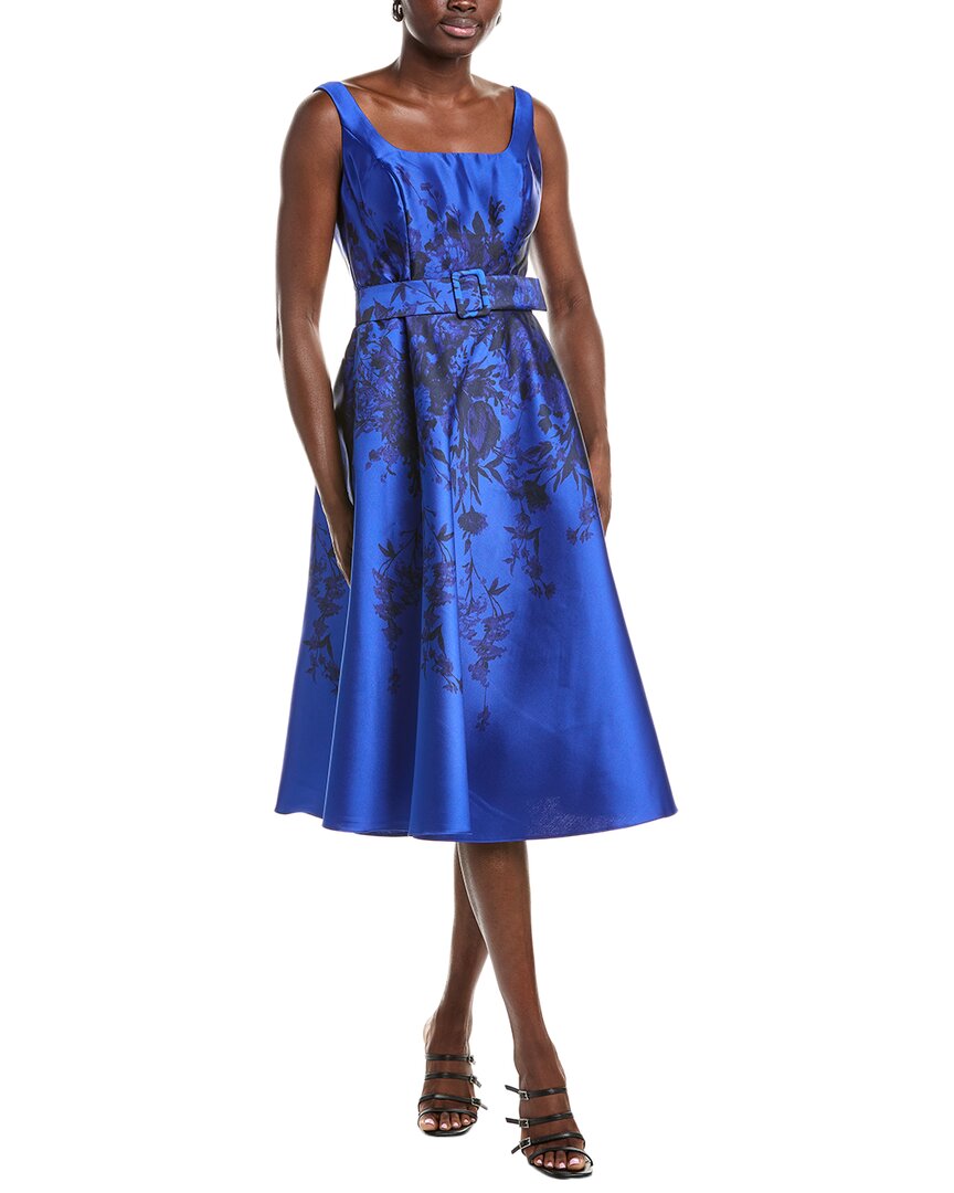 

Рене Руис Поясное платье миди трапеция Rene Ruiz, синий