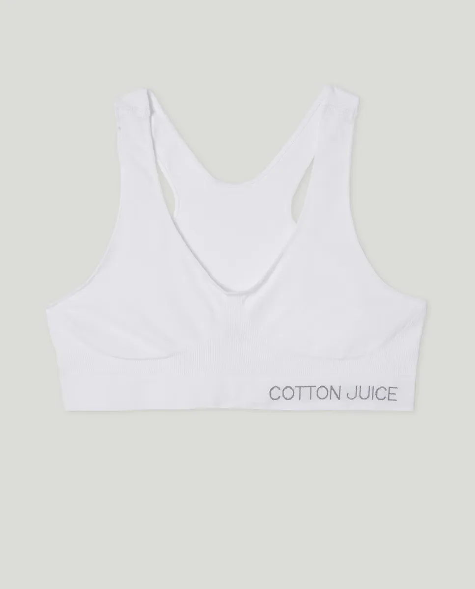 

Бесшовный топ для девочки Cotton Juice, белый