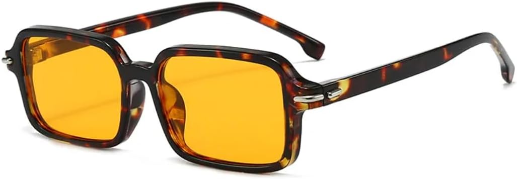 

Модные прямоугольные женские солнцезащитные очки в стиле ретро с заклепками, модные мужские зеленые солнцезащитные очки с защитой от УФ-излучения UV400 UUPTTPL, Leopard Orange