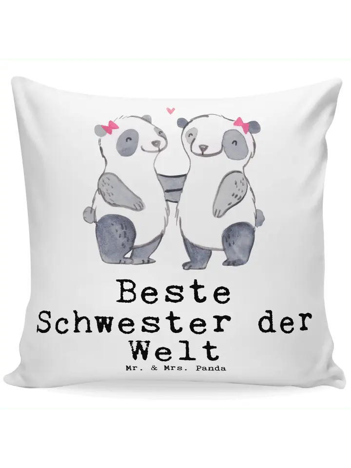

Подушка Mr & Mrs Panda 40x40 Panda Beste Schwester der Welt mit, белый