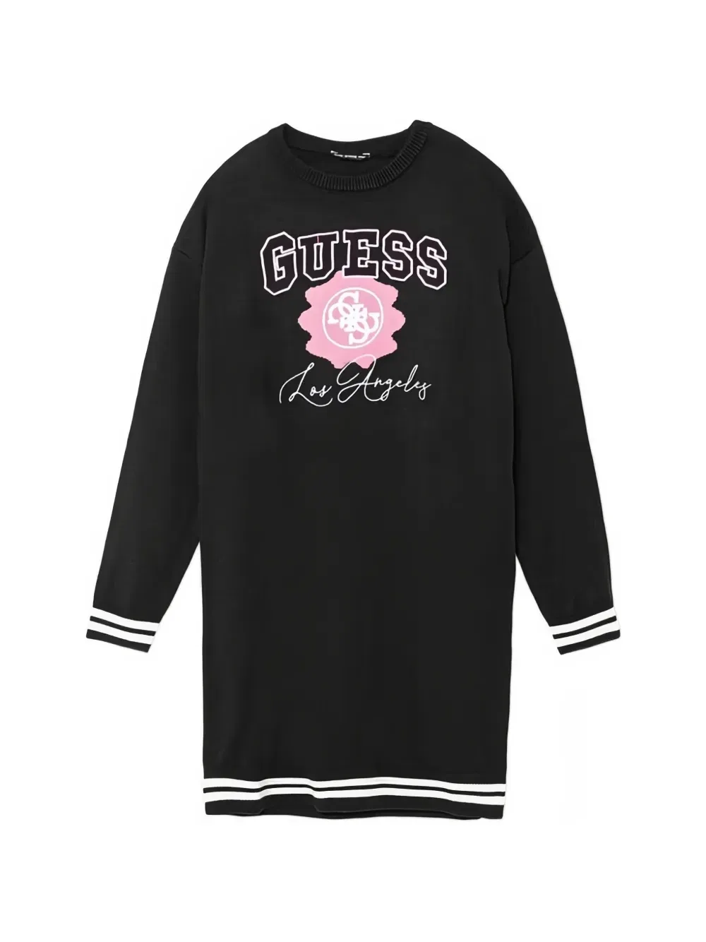 Мини-платье с полосатой отделкой GUESS Kids, черный
