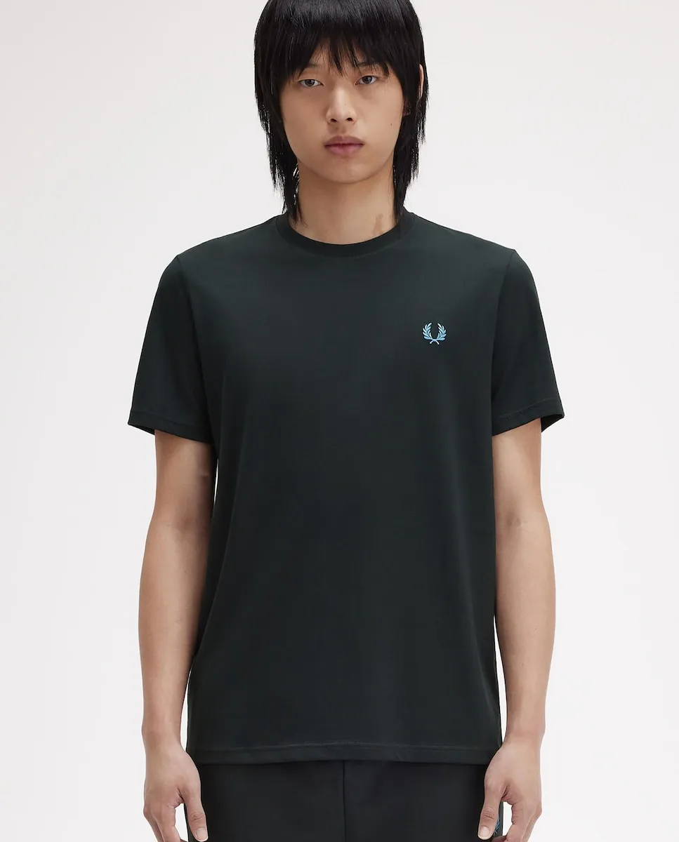 

Мужская однотонная футболка с коротким рукавом Fred Perry, темно-зеленый